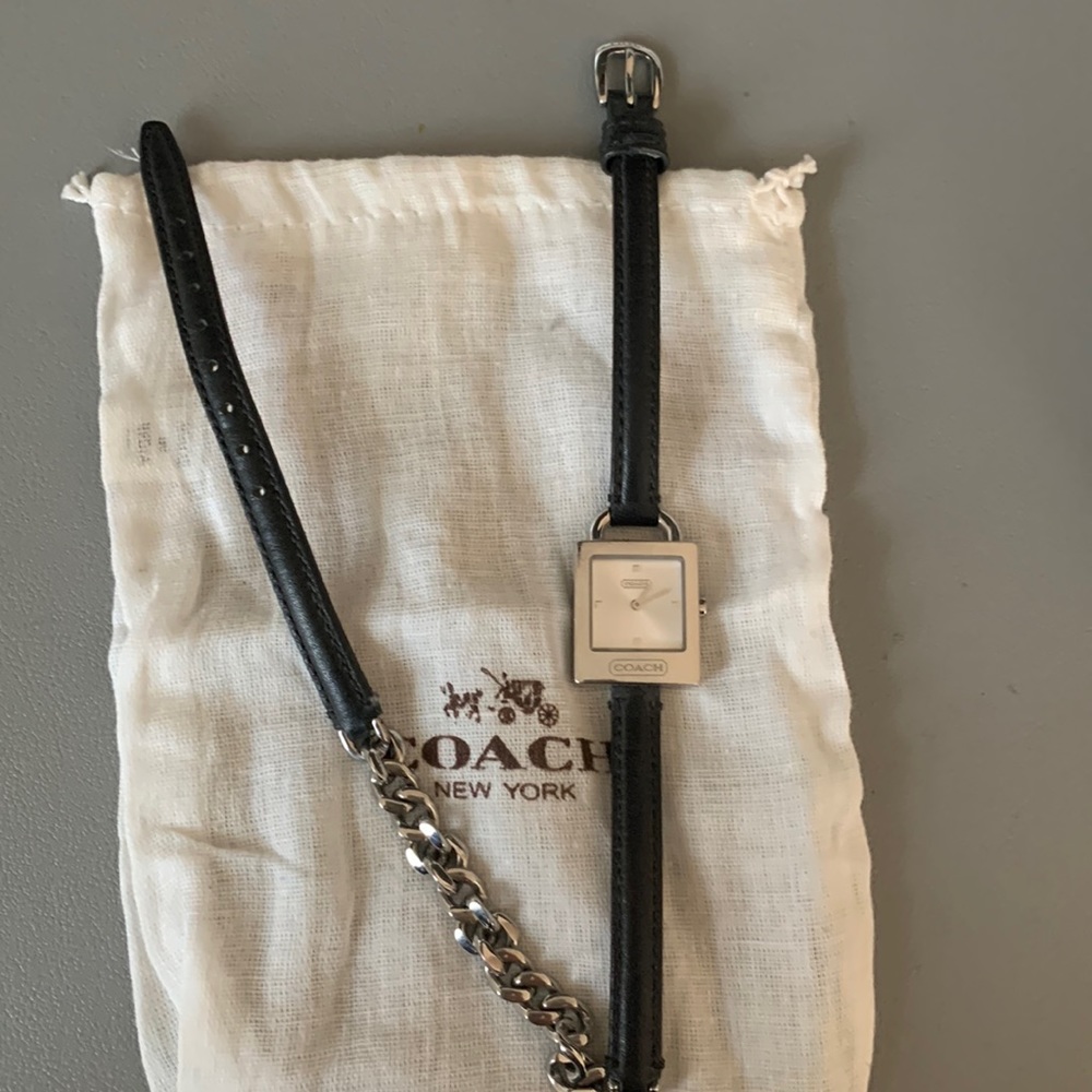 Black and silver chain bracelet watch